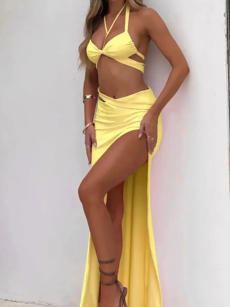Elegant Sleeveless Neck Tight Fitting Hip Wrap Dress for Women - 2024 Summer Nightclub