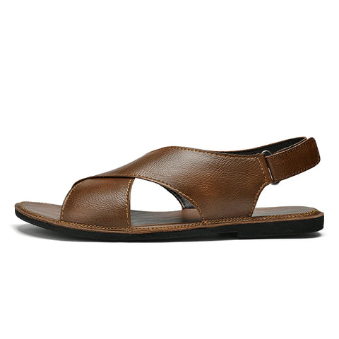 Herrensandalen aus echtem Leder für den Sommer