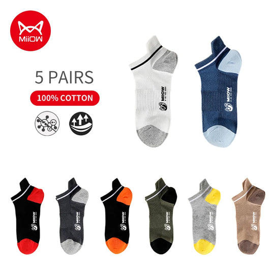 MiiOW Summer Cotton Men Socks - 5 Pairs