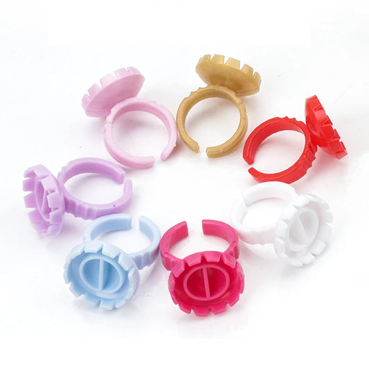 AILEISHI 100Pcs Disposable Eyelash Glue Fan Cup Rings