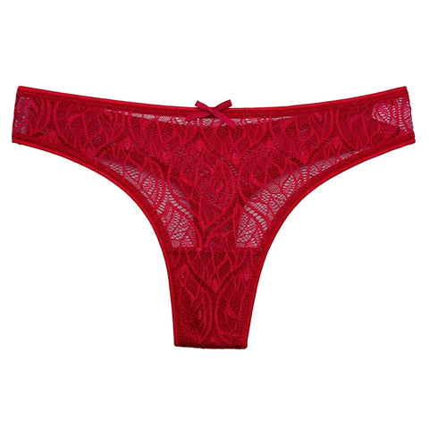 5 PCS/Set Sexy Lace Thong Women Low Waist Panties Transparent Underwear