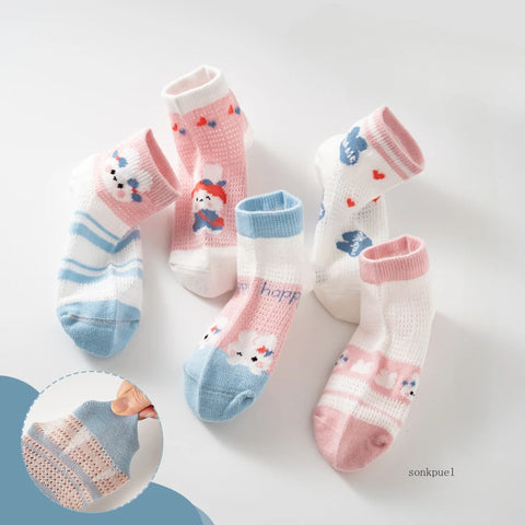 5 Pairs Children Socks - Breathable Travel Sports Socks
