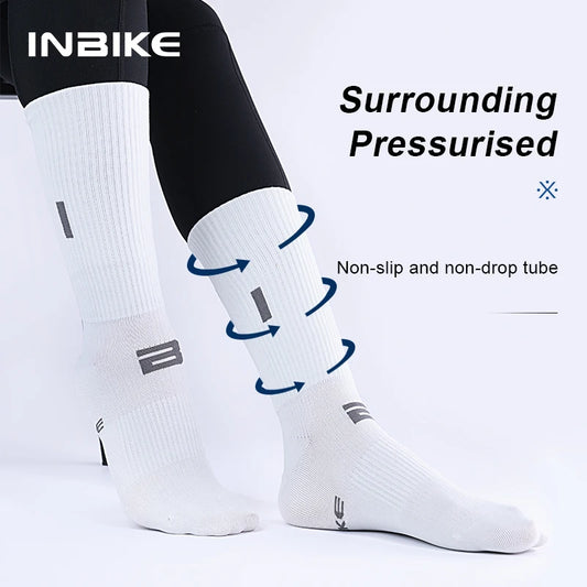 INBIKE Professional MTB Cycling Socks for Men - Compression Bicycle Riding Socks