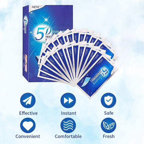 5D Teeth Whitening Strips - Effective Home Use Whitening Kit