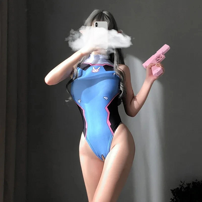 DVA Printed Sexy Anime Bodysuit Swimsuit for Women