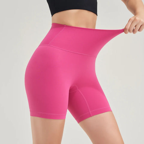 SOISOU Ribstof Yoga Shorts met Hoge Taille voor Dames