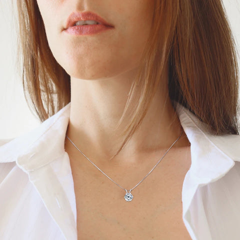 IOGOU 3.0 karaat moissaniet hanger ketting voor vrouwen