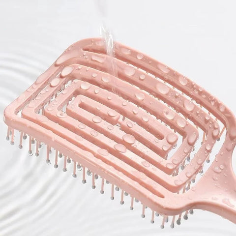1Pcs Elastic Massage Comb - Hollow Out Hair Brush for Scalp Massage & Quick Detangling