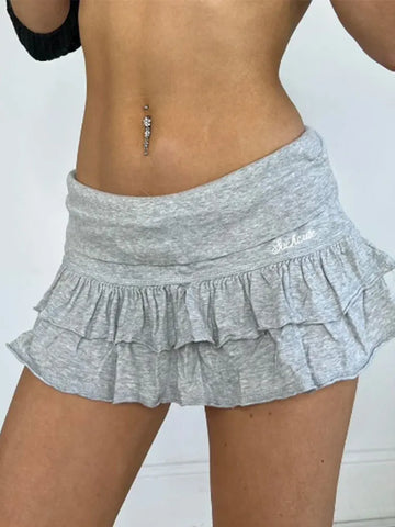 Mooyufo Dames Zoete Effen Geplooide Super Mini Rok - Trendy Preppy Laaggetailleerde Mode voor Zomer 2024