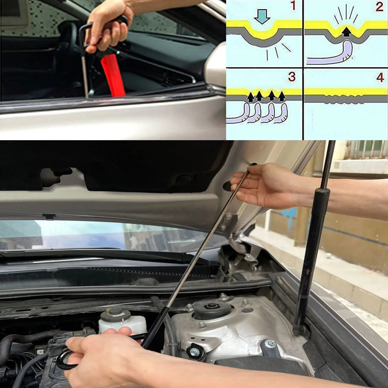 Car Body Dent Repair Hook Rods Removal Tools - Crowbar Kit for Hail Damage Repair