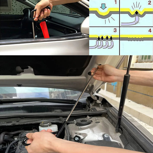 Gereedschap voor het verwijderen van haakstangen voor het repareren van deuken in de carrosserie - Koevoetset voor het repareren van hagelschade 