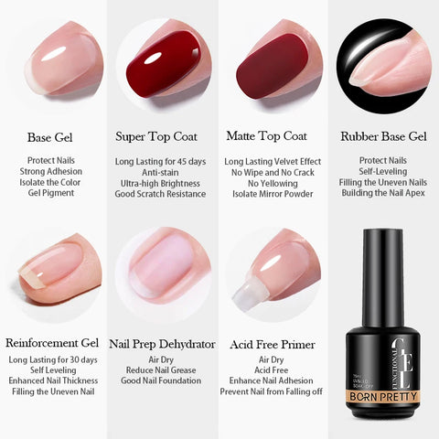BORN PRETTY 15ml Function Gel Base Super Top Coat