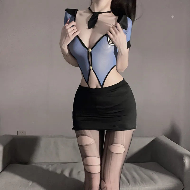 NEW Sexy Police Women Office Lady Cosplay Costume