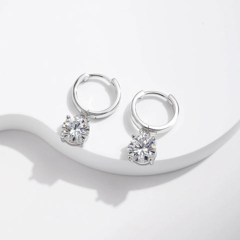 MODIAN 1.0CT D Color Moissanite Hoop Earrings