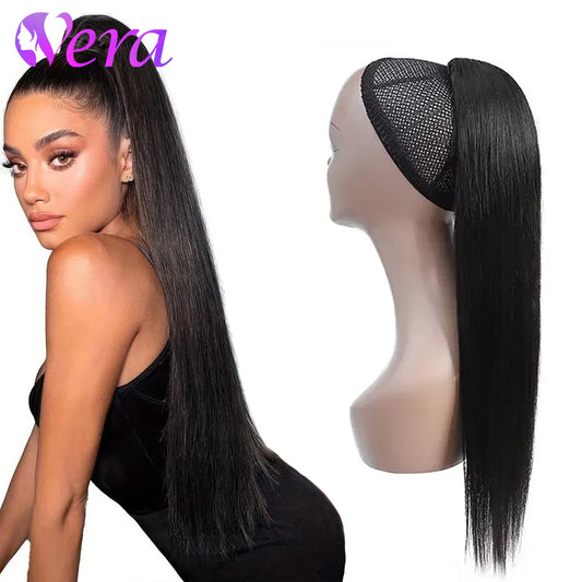 Straight Drawstring Ponytail 100% Human Hair Extensions