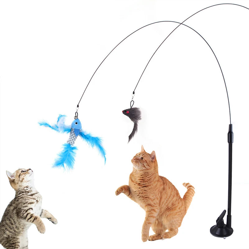 Interactive Cat Toy: Simulation Bird with Bell and Sucker Base