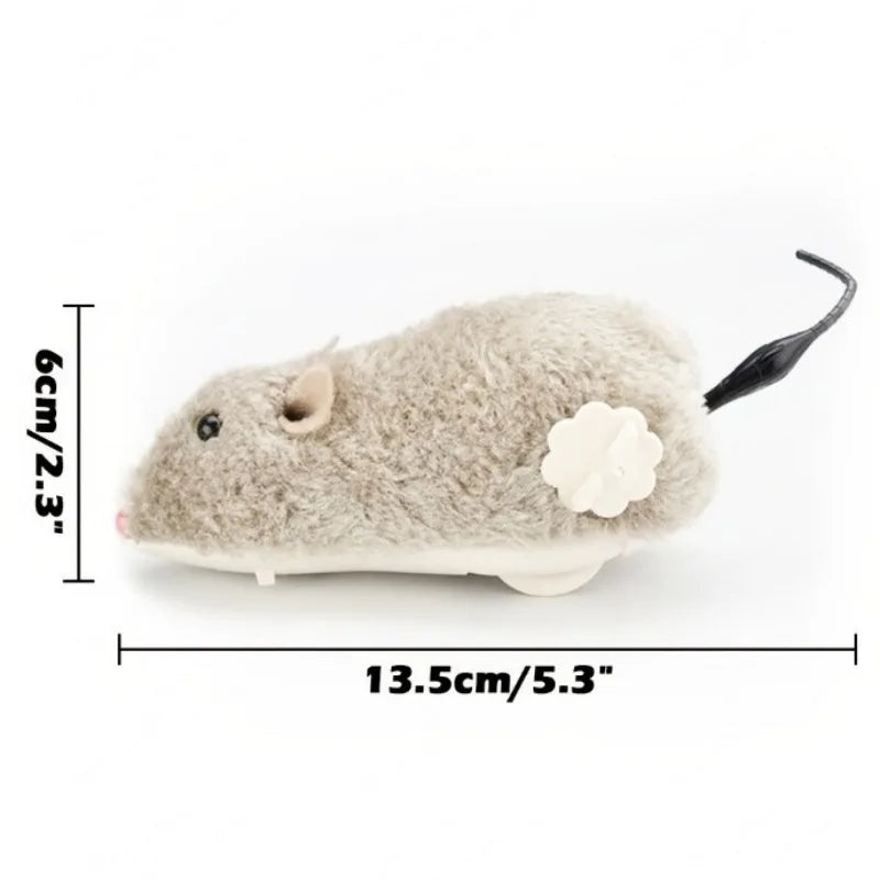 Interactive Plush Cat Toy - Clockwork Simulation Mice for Indoor Cats