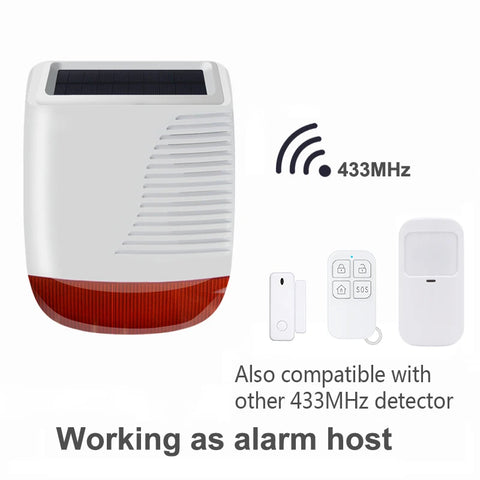 TAIBOAN 433MHz Wireless Solar Strobe Siren