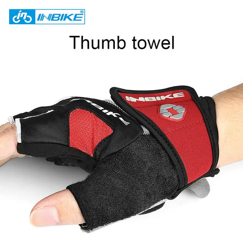 INBIKE Shockproof GEL Pad Fiets Handschoenen voor Heren en Dames - Halve Vinger Sport Handschoenen voor Zomer Fietsen en Fitness in de Sportschool (Model IF239)