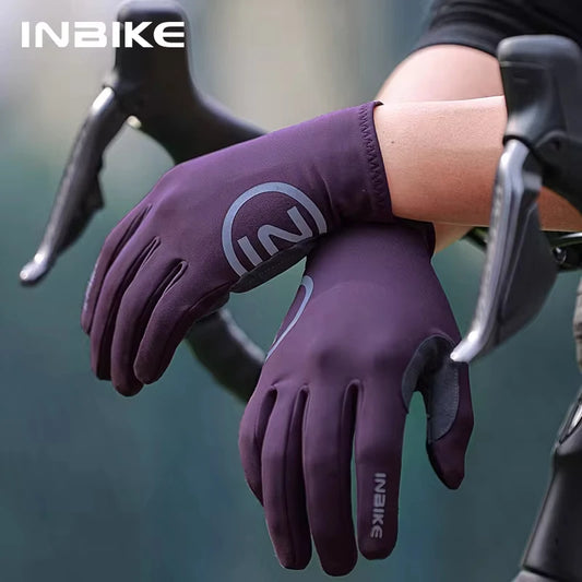 INBIKE 2024 Gel Padded Fietshandschoenen voor Heren - Herfst Winter Full Finger Touchscreen MTB Accessoires
