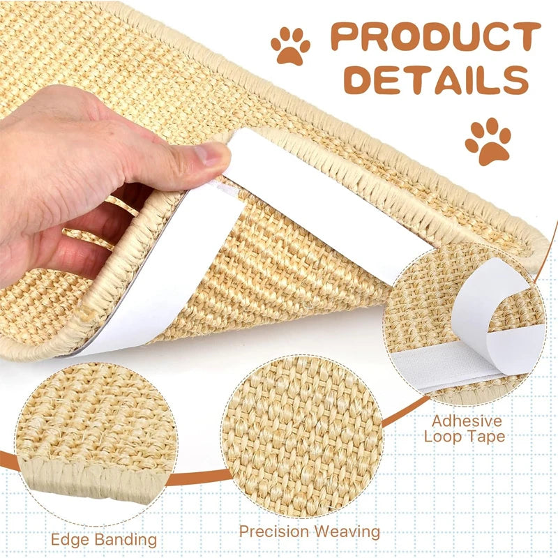 Natural Sisal Cat Scratcher Mat - Protect Your Furniture with Style