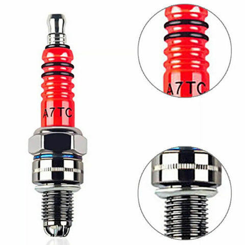 Racing 3-elektrode 10 mm bougie A7TC voor GY6 50CC tot 150CC ATV, scooter en motoraccessoires 