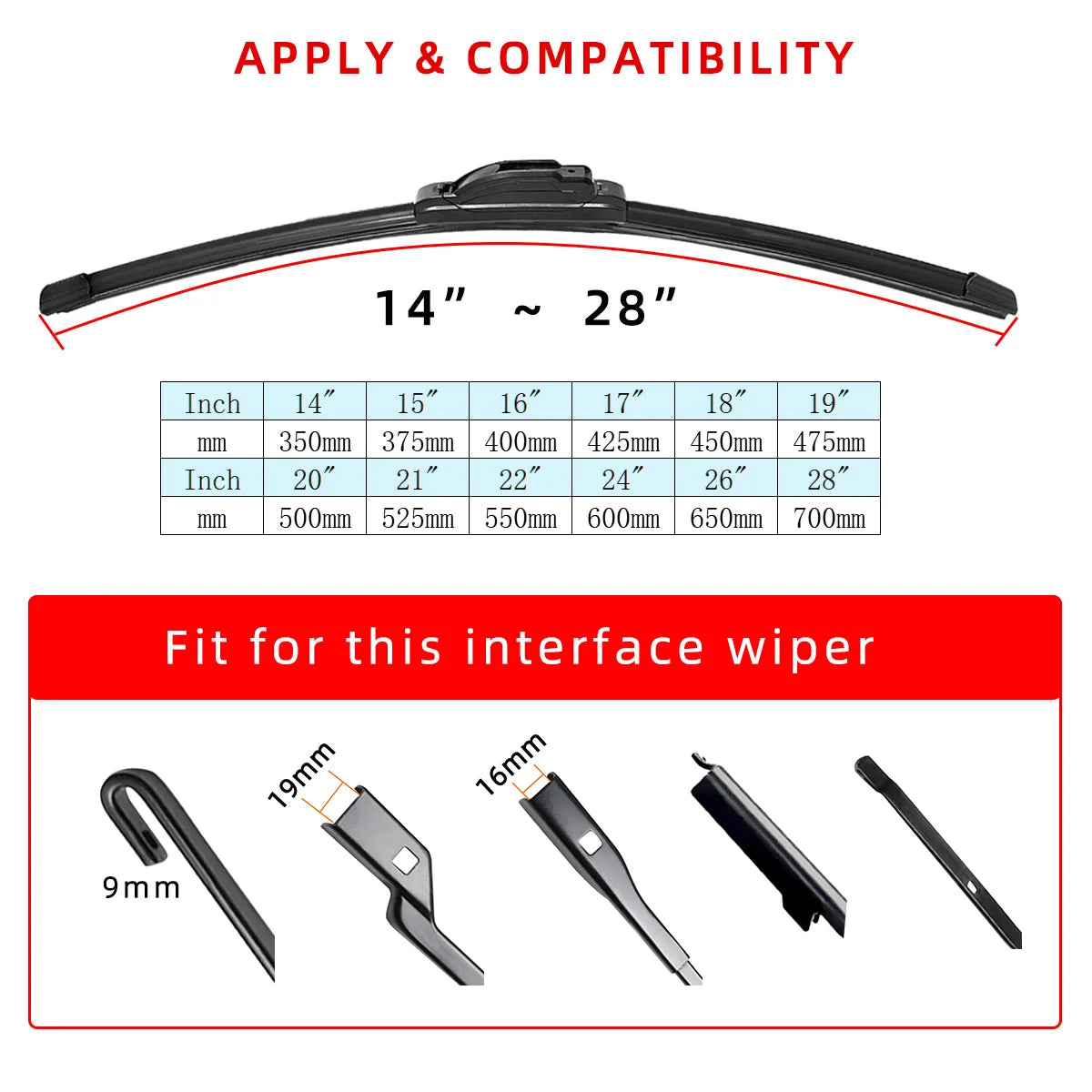 2025 New Style 11 Layers Rubber Car Wipers