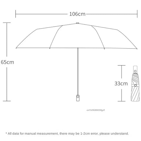 Fully Automatic Reverse Folding Blackout Umbrella with Reflective Stripe - UV Blocking Windproof Parasol