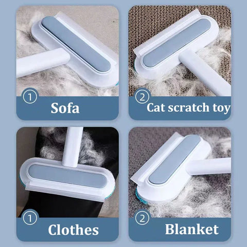 3 in 1 Pet Hair Remover Brush - Long Handle Window Cleaning Tool for Cats and Dogs