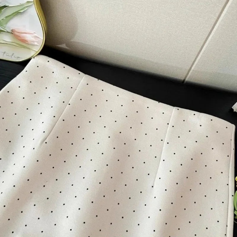 OCEANLOVE Lace Ruffles Mini Skirt - Spring Summer Polka Dot A-line Jupe Femme