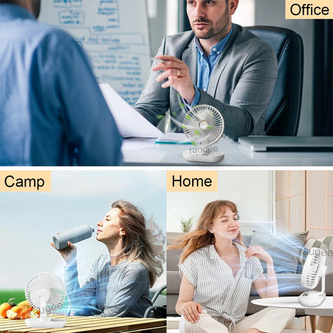 Portable Desk Fan - Mini USB Electric Fan with 5 Speeds and Rechargeable Battery