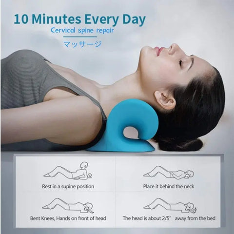 Neck Shoulder Stretcher Relaxer - Cervical Chiropractic Traction Device for Pain Relief