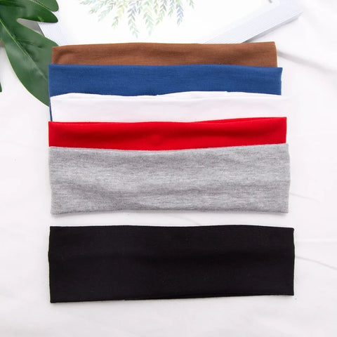 Elastic Cotton HairBand Fashion Headbands for Women and Men - Solid Running, Fitness, Yoga, and Makeup Accessories