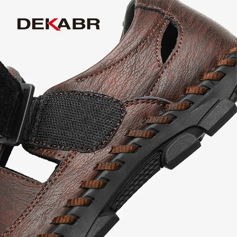 DEKABR Herren-Freizeitsandalen aus Leder 