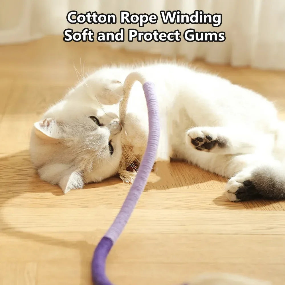 Interactive Molar Cotton Rope Cat Toys with Silvervine - Engaging Teaser for Kittens
