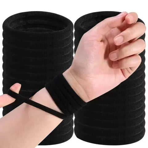 200 stuks/set dames- en meisjesbasis haarbanden - eenvoudige effen kleuren elastische hoofdband haarbanden haaraccessoires paardenstaarthouder
