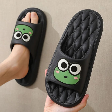 Summer Beach Slides - Cartoon Frog Non-Slip Slippers