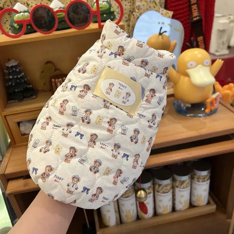 Cute Winter Pet Clothes Teddy Bear High Neck Parkas for Small Dogs and Cats