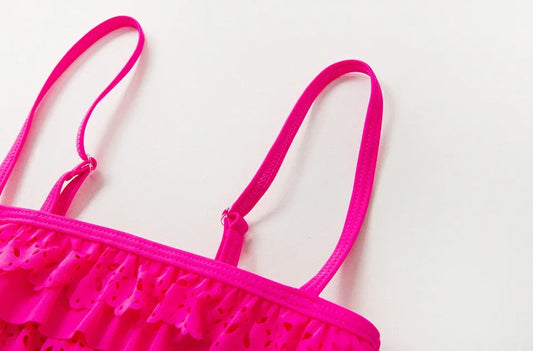 Sweet Hollow Out Girls Swimwear Set