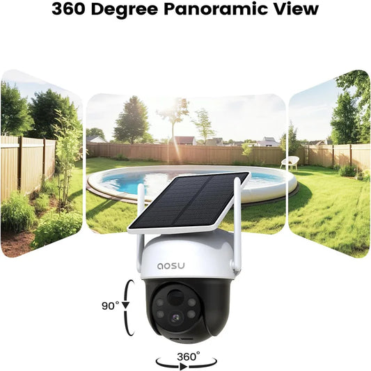 AOSU 3MP Wire-Free Solar WiFi Security Camera