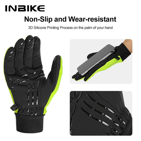 INBIKE Winter Cycling Gloves - Warm, Waterproof, Touchscreen Biking Gloves for Men & Women