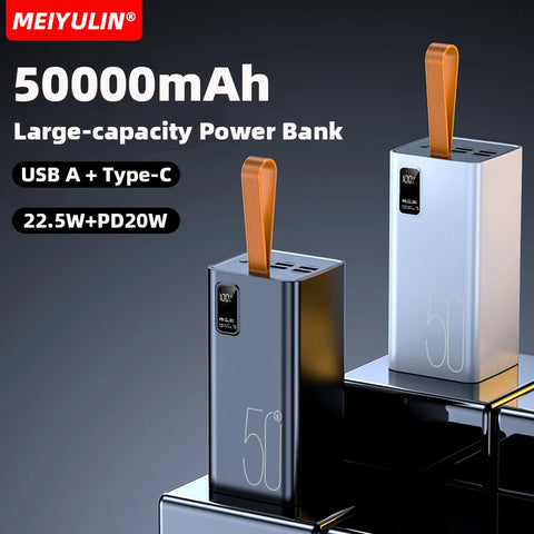 50000mAh Power Bank – USB-C Fast-Charge External Battery