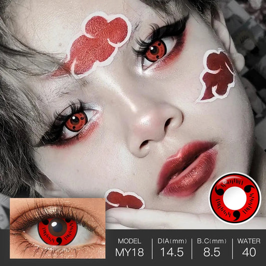 Anime Cosplay Mangekyou Sharingan Contact Lenses