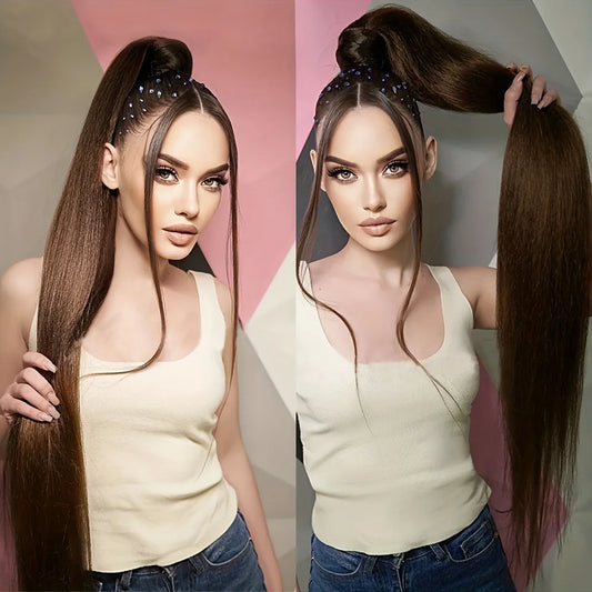AZQUEEN 24 Inch Long Straight Synthetic Hair Extensions