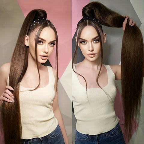 AZQUEEN 24 Inch Long Straight Synthetic Hair Extensions