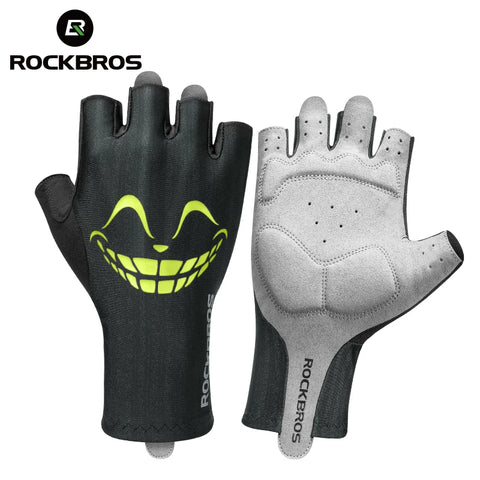 ROCKBROS Zomer Fietshandschoenen met Halve Vingers - Schokbestendige, Antislip, Ademende Vingerloze Fiets Handschoenen