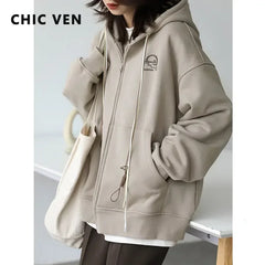 CHICVEN Women Sweatshirt - Cozy & Stylish Hooded Coat