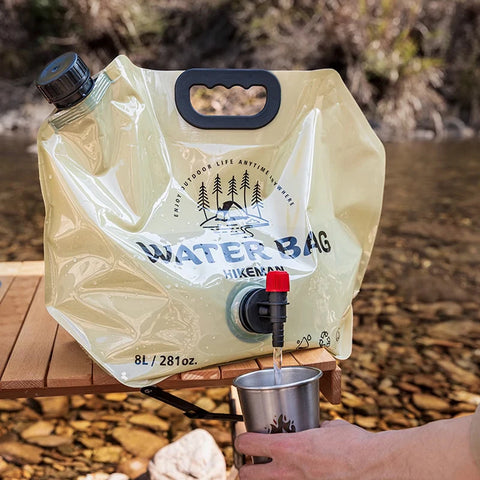 PACOONE Outdoor Mini Folding Water Bag - 8L Portable Water Bag for Camping and Emergency Supplies