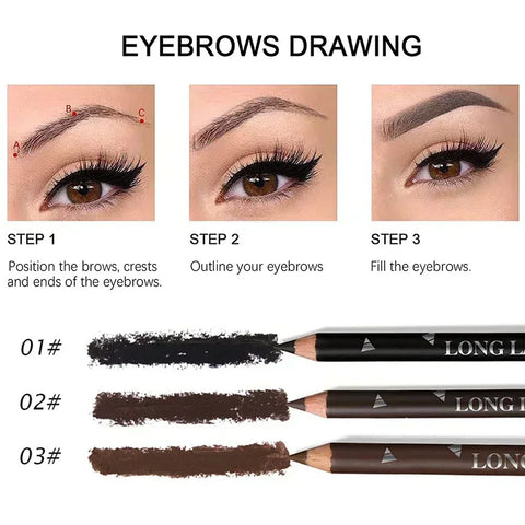 Waterproof Eyebrow Pencil Set – 6/12 Pcs Natural Black Brown