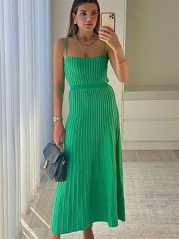 Tossy Backless Ribbed Maxi-jurk voor dames - Zomervakantie Feest Bodycon Zwangerschapsjurk 